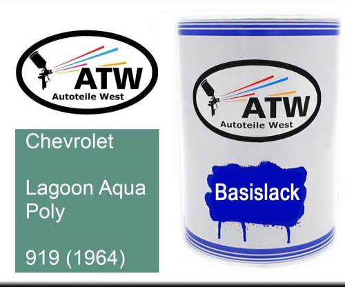 Chevrolet, Lagoon Aqua Poly, 919 (1964): 500ml Lackdose, von ATW Autoteile West.